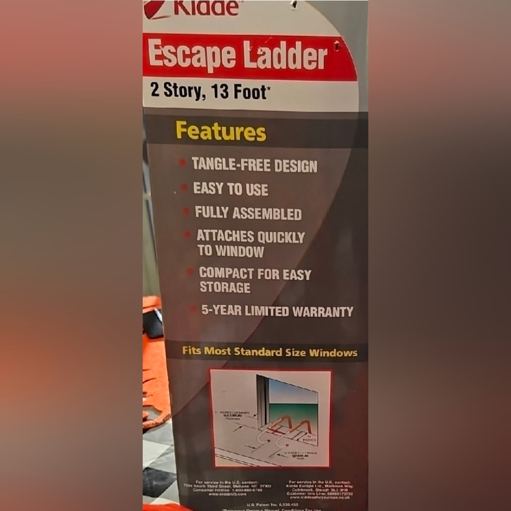 Red Fire Escape Ladder - Picture 6 of 6